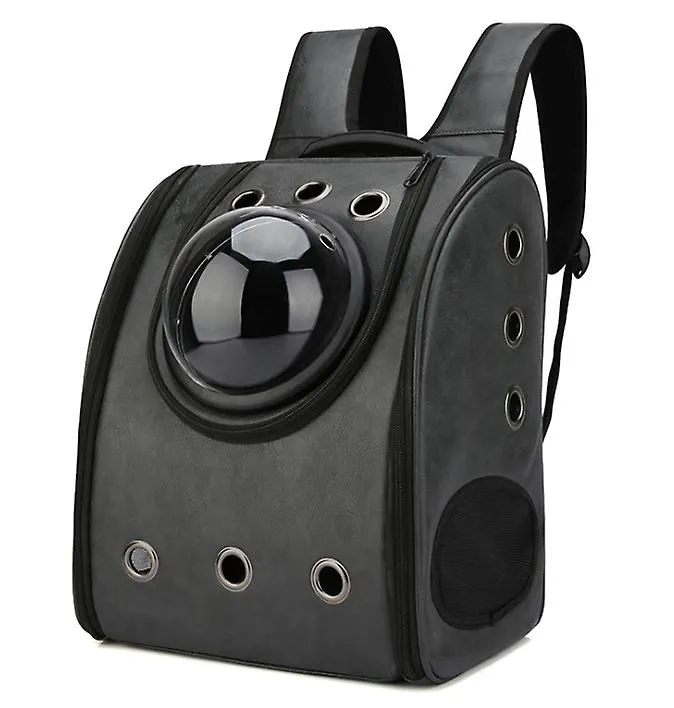 32*20*40cm brown Space capsule pet backpack PU pet breathable bag small cat and dog outing backpack AZ22009