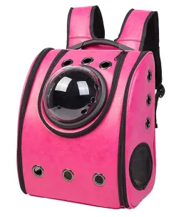 32*20*40cm rose red Space capsule pet backpack PU pet breathable bag small cat and dog outing backpack AZ22011