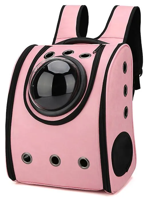 32*20*40cm rose red Space capsule pet backpack PU pet breathable bag small cat and dog outing backpack AZ22011