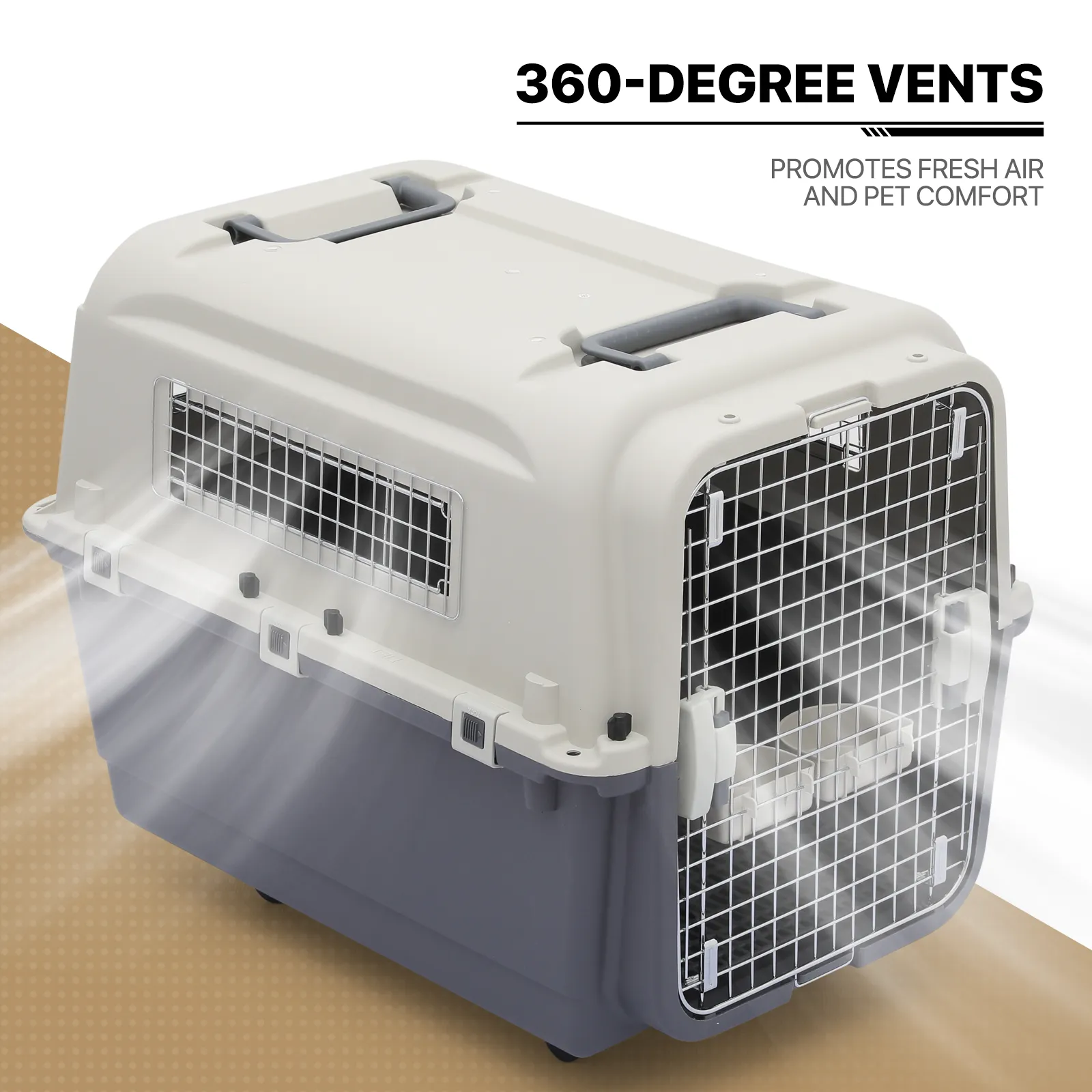 32" Pet Hard Sided Travel Carrier - Up to 40 lbs - Detachable Door