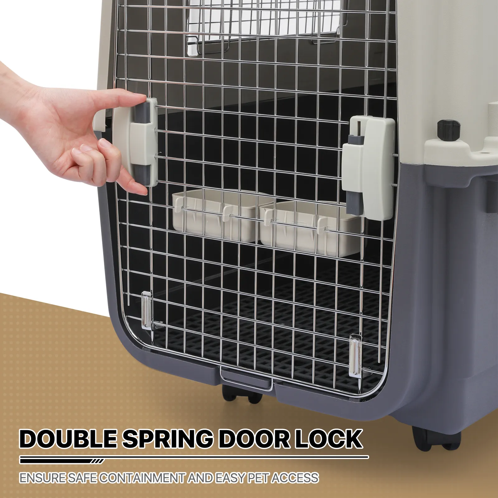 32" Pet Hard Sided Travel Carrier - Up to 40 lbs - Detachable Door