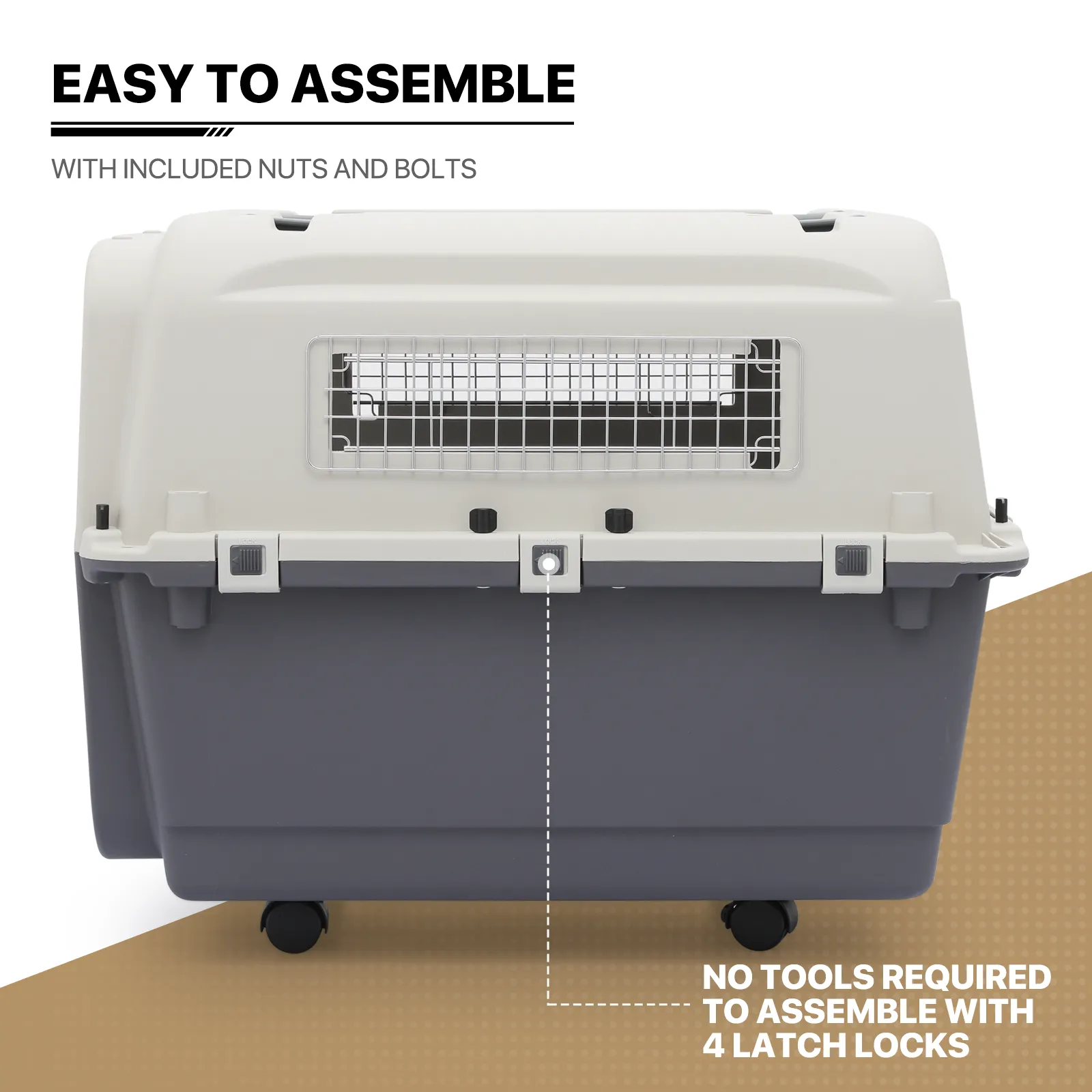 32" Pet Hard Sided Travel Carrier - Up to 40 lbs - Detachable Door