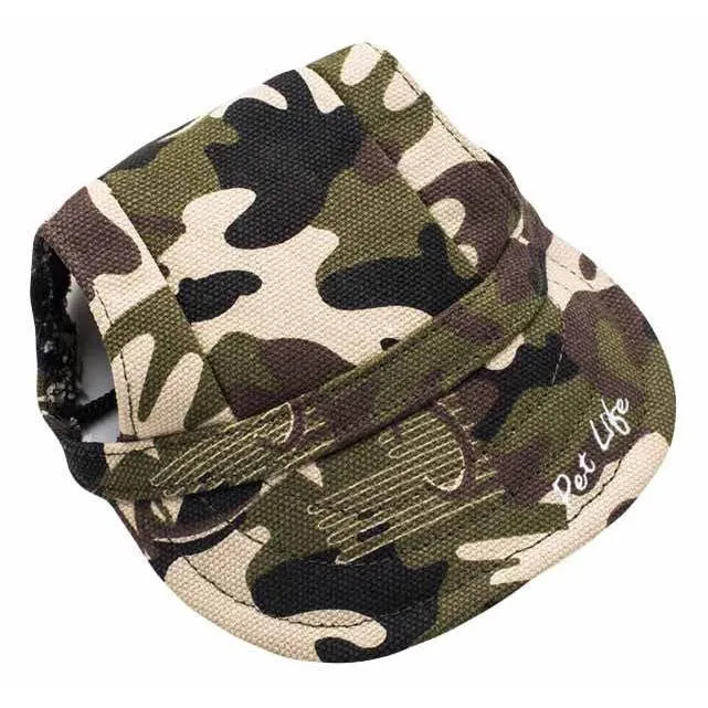 Adjustable dog hat with UV protection and camouflage design Fashion