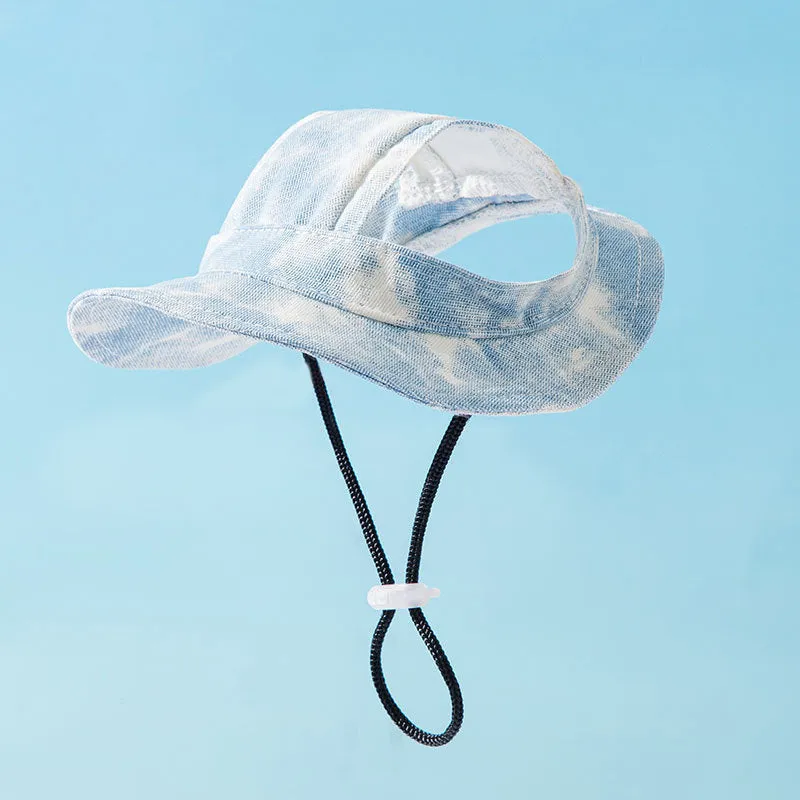 Aiitle Pet Tie Dye Sun Hat with Ear Holes