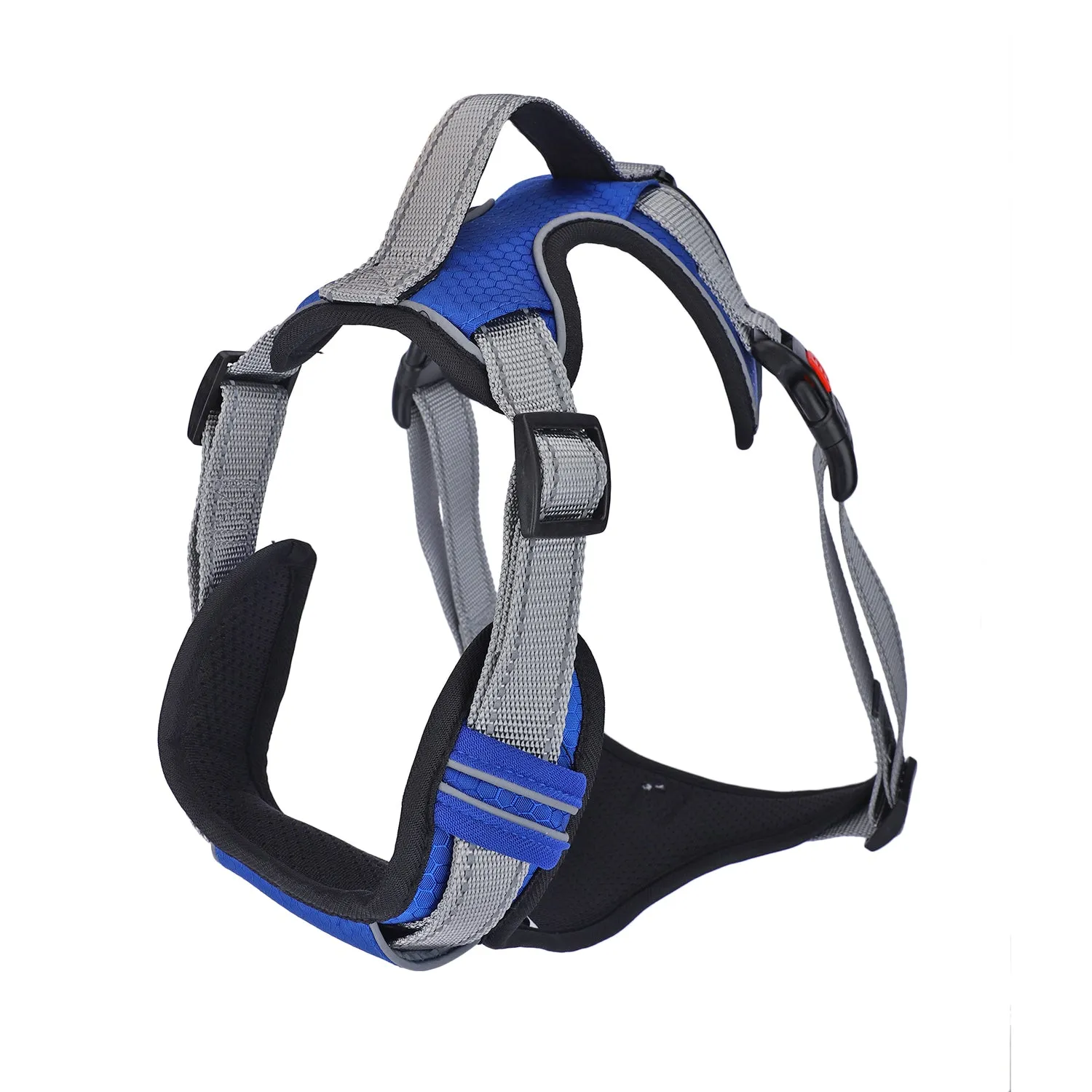 BASIL Dog Handle Harness No-Pull Adjustable Vest Harness, Reflective Blue