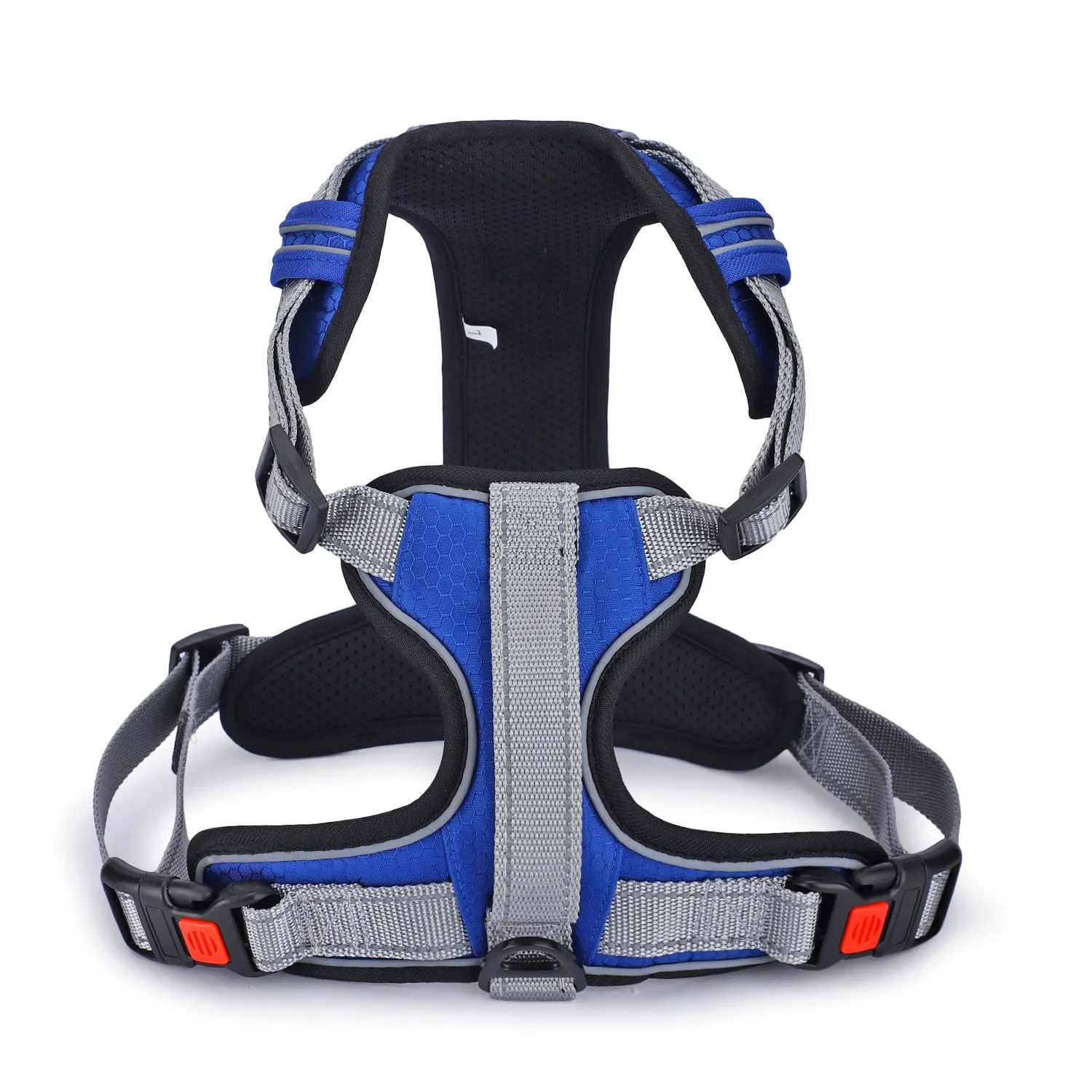 BASIL Dog Handle Harness No-Pull Adjustable Vest Harness, Reflective Blue
