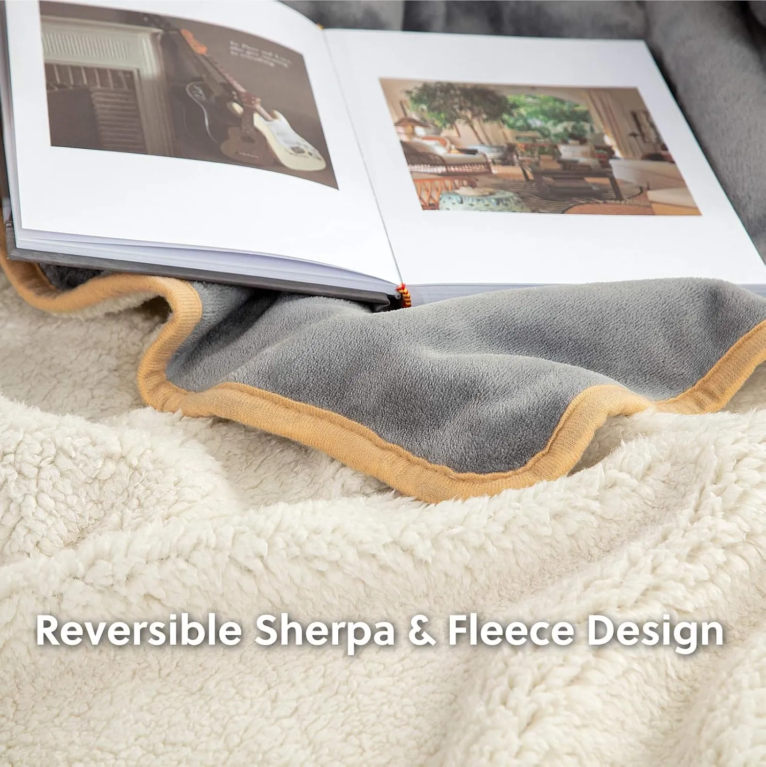 Bedsure Waterproof Dog Blankets for Medium Dogs Washable - Medium Cat Blanket for Couch Protection, Sherpa Fleece Puppy Blanket, Soft Plush Reversible Throw Furniture Protector, 30"X40", Grey