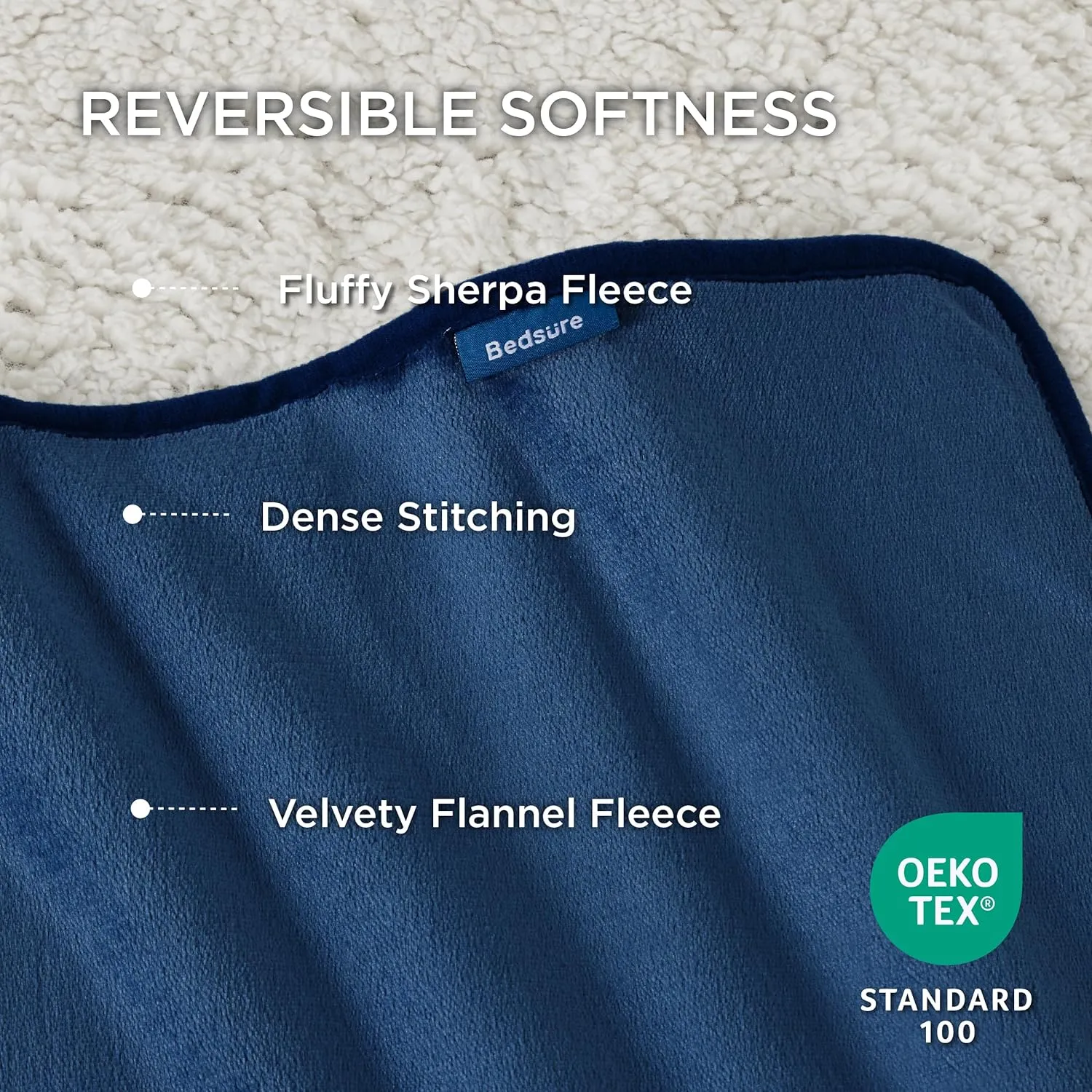 Bedsure Waterproof Dog Blankets for Small Dogs - Small Cat Blanket Washable for Couch Protection, Sherpa Fleece Puppy Blanket, Soft Plush Reversible Throw Furniture Protector, 25"X35", Blue