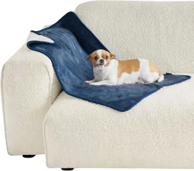 Bedsure Waterproof Dog Blankets for Small Dogs - Small Cat Blanket Washable for Couch Protection, Sherpa Fleece Puppy Blanket, Soft Plush Reversible Throw Furniture Protector, 25"X35", Blue