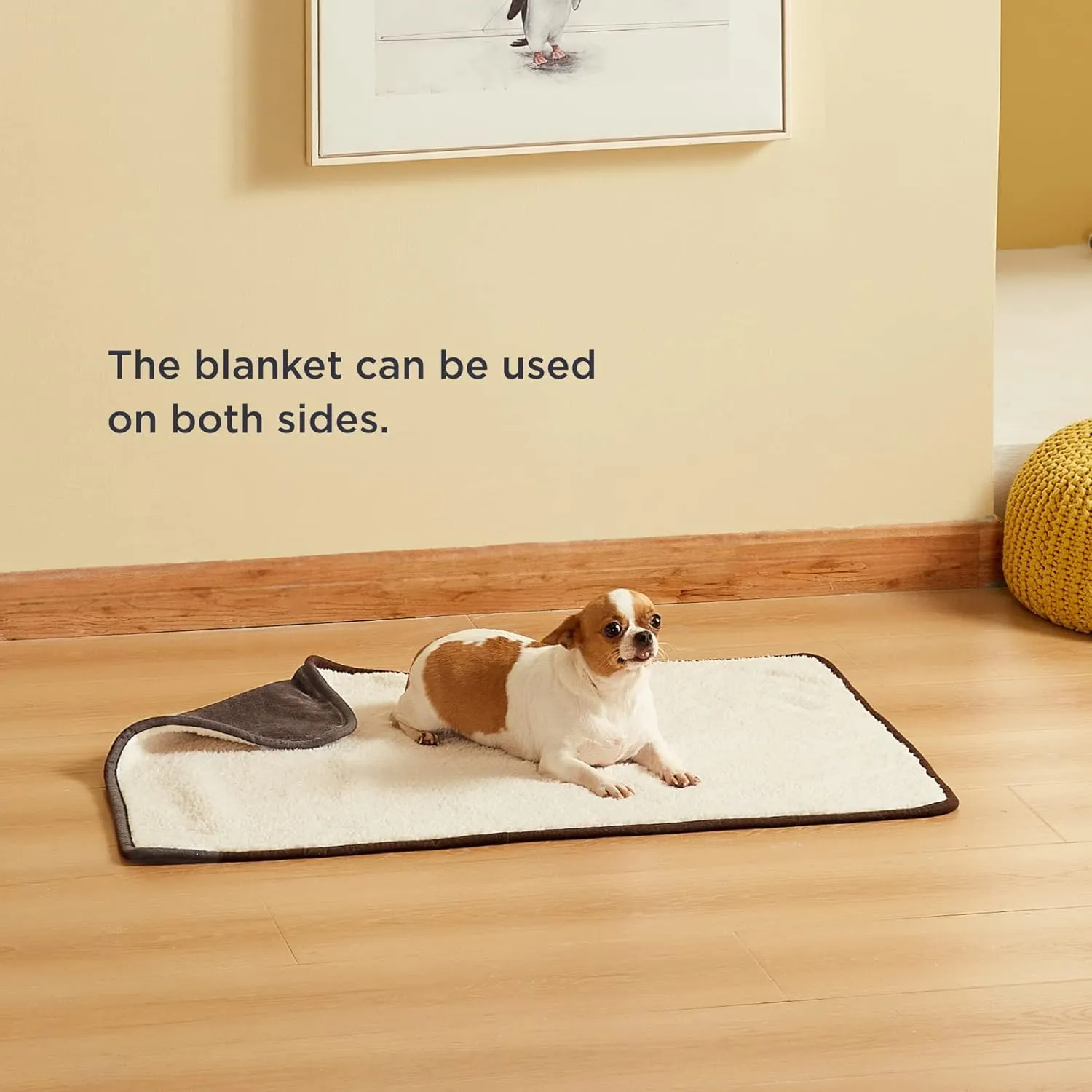 Bedsure Waterproof Dog Blankets for Small Dogs - Small Cat Blanket Washable for Couch Protection, Sherpa Fleece Puppy Blanket, Soft Plush Reversible Throw Furniture Protector, 25x35, Coffee Brown