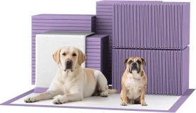 Bulubaky 30"x36" Lavender Scented Thicken 6 Layers Heavy Absorbent Pet Training Dog Pee Pads, Extra Large Polymer Leak-Proof Quick Dry Puppy Pee Pads, Disposable Pee Pads 100Counts
