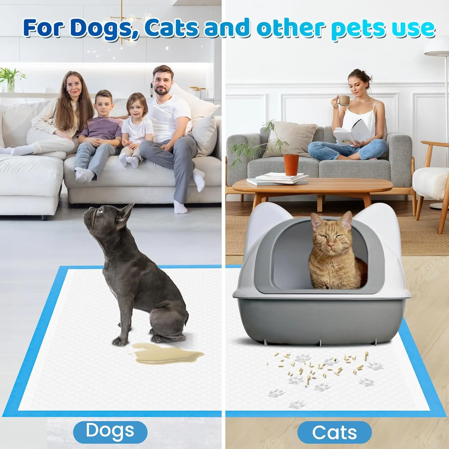Bulubaky Upgrade Leak-Proof Pet Training and Puppy Pads, XXXL 30"x36" Pee Pads for Dogs with Thicken Polymer Heavy Absorbency, Quick Dry Disposable Pee Pads for Cats Dogs Rabbit Parrots