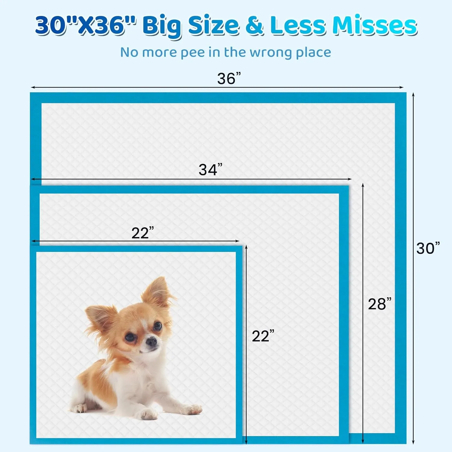 Bulubaky Upgrade Leak-Proof Pet Training and Puppy Pads, XXXL 30"x36" Pee Pads for Dogs with Thicken Polymer Heavy Absorbency, Quick Dry Disposable Pee Pads for Cats Dogs Rabbit Parrots