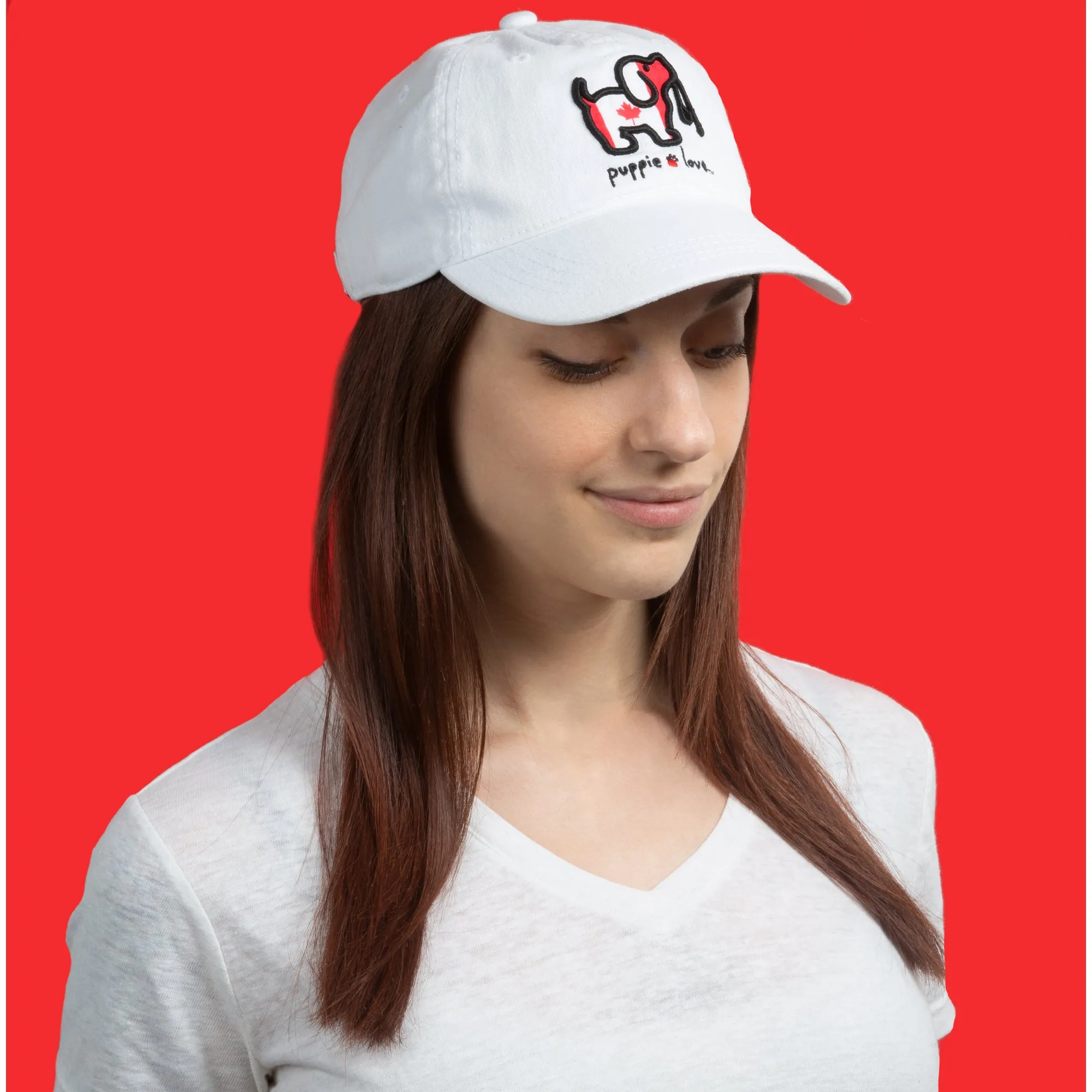 Canada White Adjustable Hat