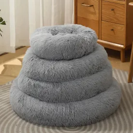 Cat Bed, Cat Beds for Indoor Cats Washable, Donut Calming Round Soft Pet Bed Fluffy Warm and Cozy Anti Anxiety Dog Bed for Puppy or Kitten up to 3Kg Only, Very Small, Light Grey