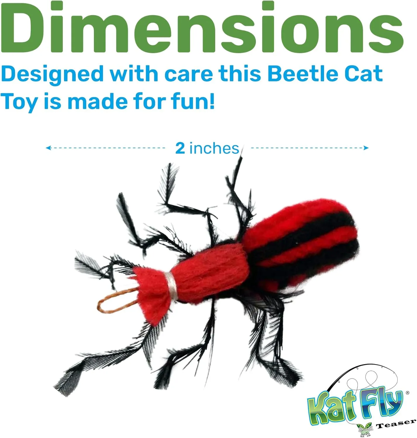 Cat Toy Teaser Wand Refill - Beetle Cat ToyTeaser Attachment - Red