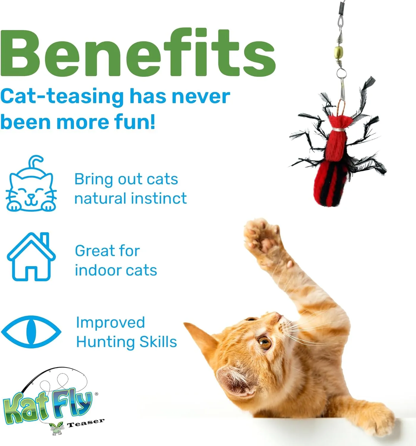 Cat Toy Teaser Wand Refill - Beetle Cat ToyTeaser Attachment - Red