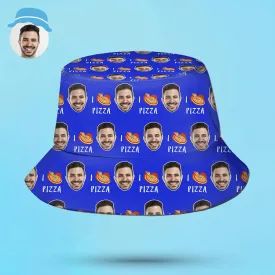 Custom Your Photo Face And Pet Summer Bucket Hat Fisherman Hat - Pizza