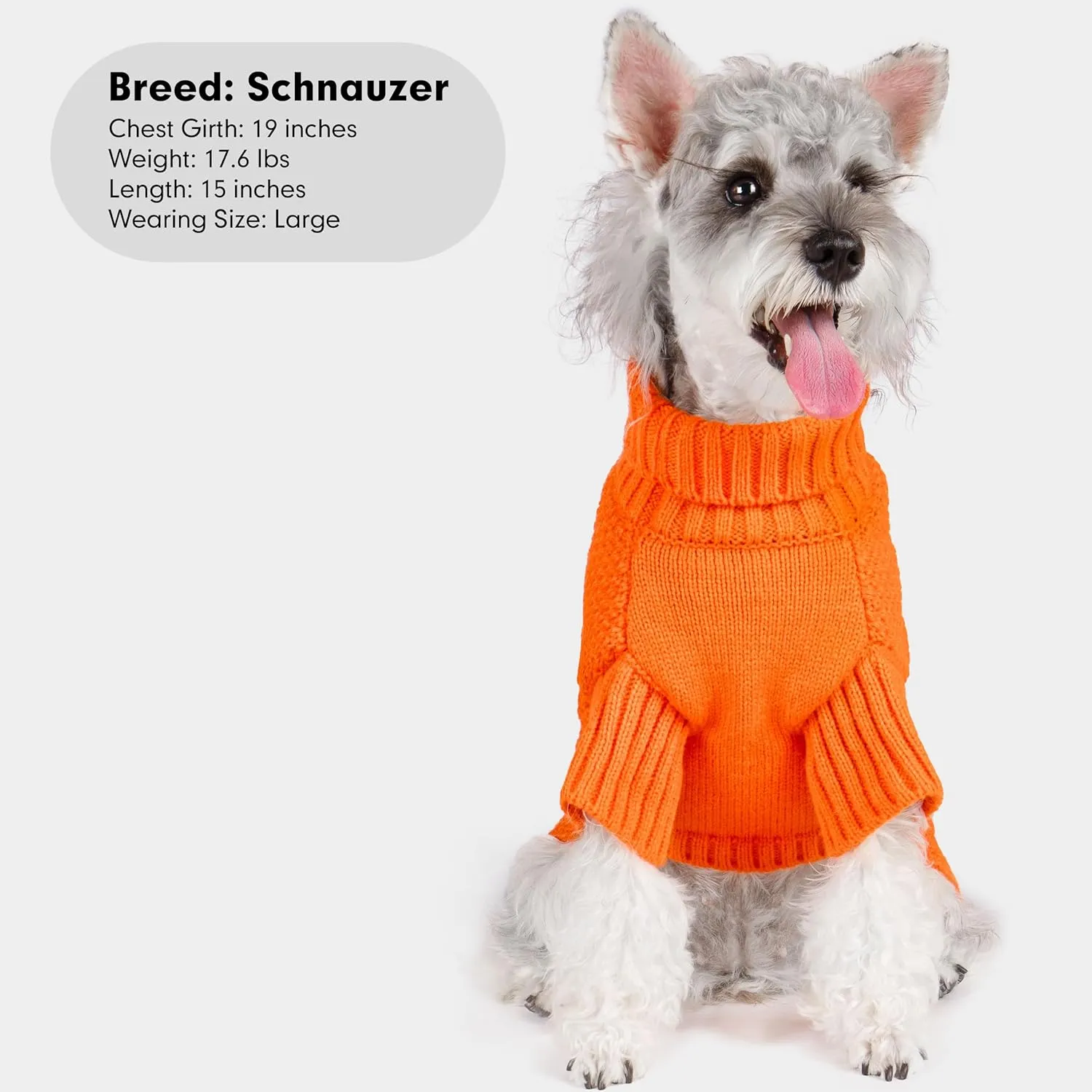 cyeollo Dog Sweater Pullover Turtleneck for Dogs, Classic Knitwear Fall Winter Cold Weather Dog Clothes Warm Pet Apparel Small Medium Large Dog Sweaters, Orange S
