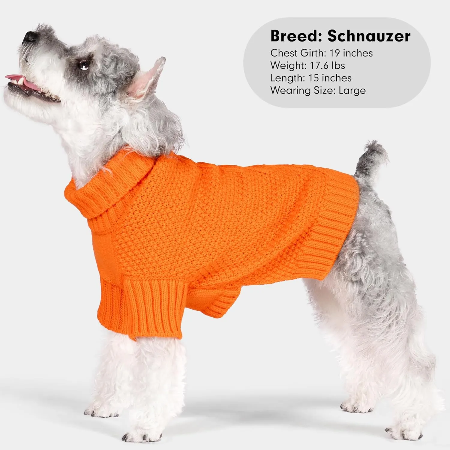 cyeollo Dog Sweater Pullover Turtleneck for Dogs, Classic Knitwear Fall Winter Cold Weather Dog Clothes Warm Pet Apparel Small Medium Large Dog Sweaters, Orange S
