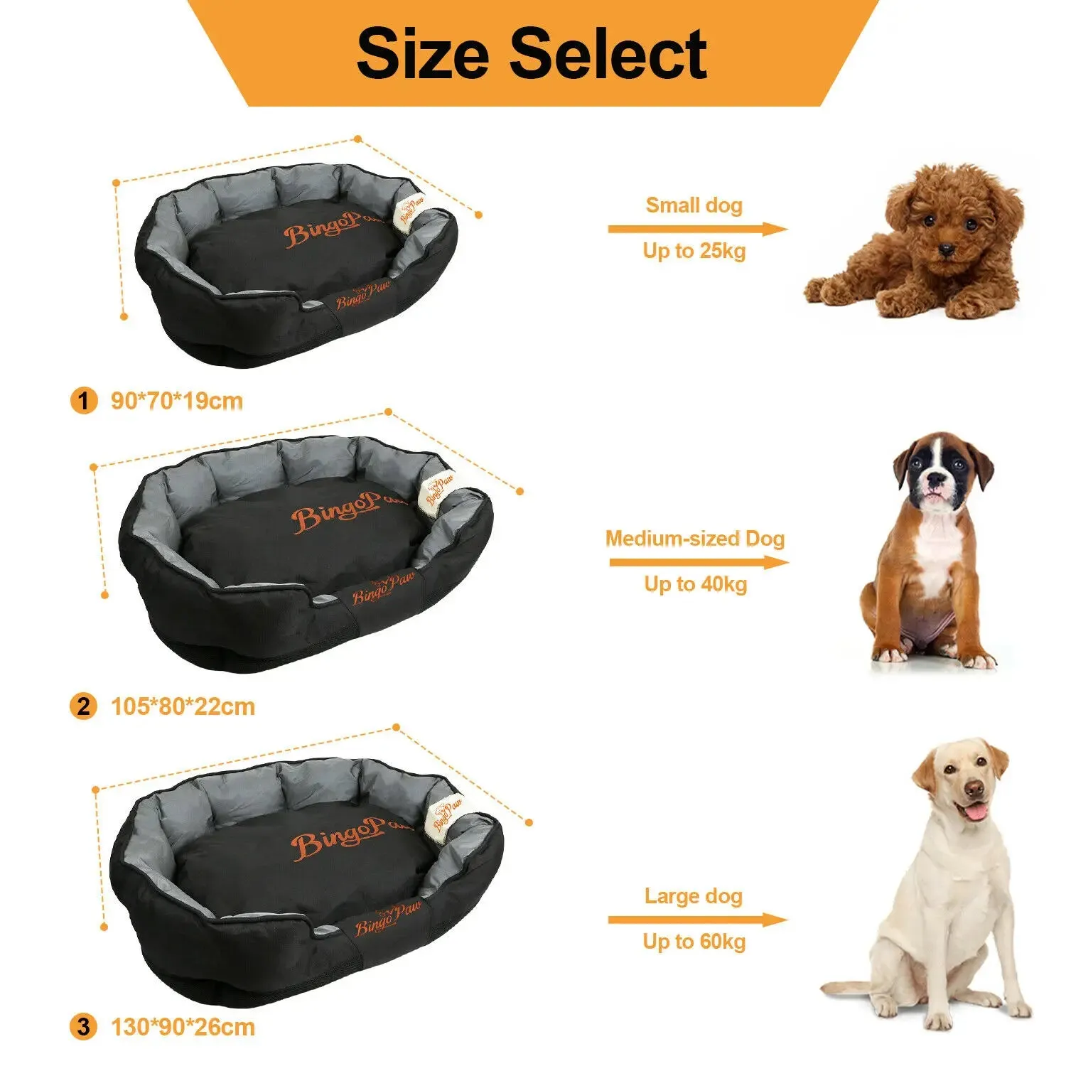Dog Bed Waterproof XXL Extra Large Jumbo Orthopedic  Dog Bed Pet or Mat Kennel Washable Basket Pillow Comfy Bed that Dogs Love! (USA Stock)