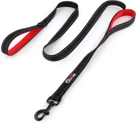 Dog Leash 6ft Long,Traffic Padded Two Handle,Heavy Duty,Reflective Double Handles Lead for Control Safety Training,Leashes for Large Dogs or Medium Dogs,Dual Handles Leads(Black)