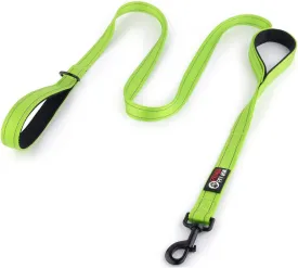 Dog Leash 6ft Long,Traffic Padded Two Handle,Heavy Duty,Reflective Double Handles Lead for Control Safety Training,Leashes for Large Dogs or Medium Dogs,Dual Handles Leads(Green)