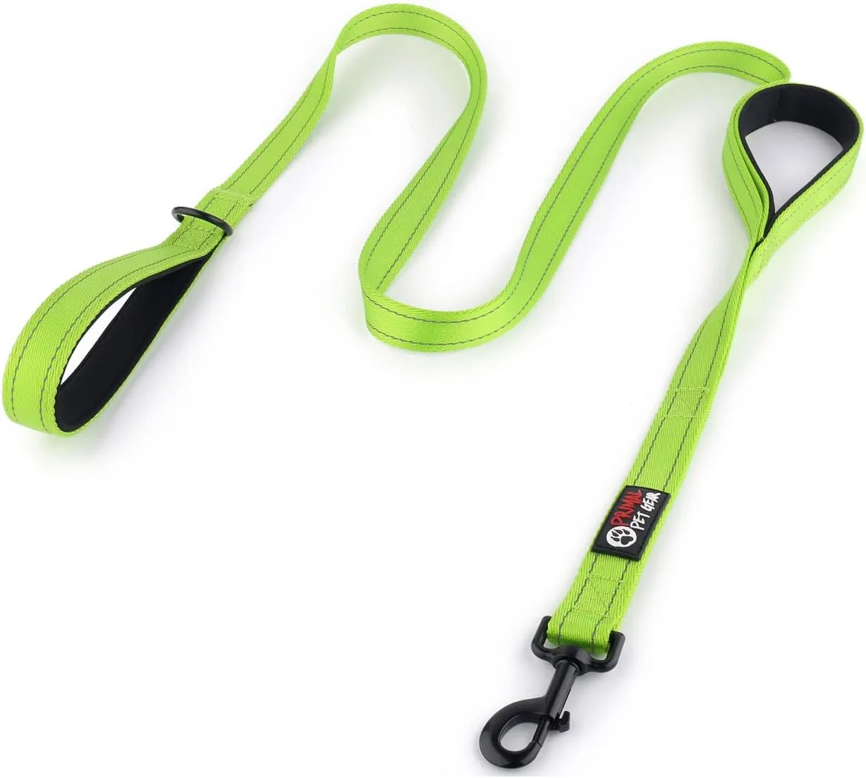 Dog Leash 6ft Long,Traffic Padded Two Handle,Heavy Duty,Reflective Double Handles Lead for Control Safety Training,Leashes for Large Dogs or Medium Dogs,Dual Handles Leads(Green)