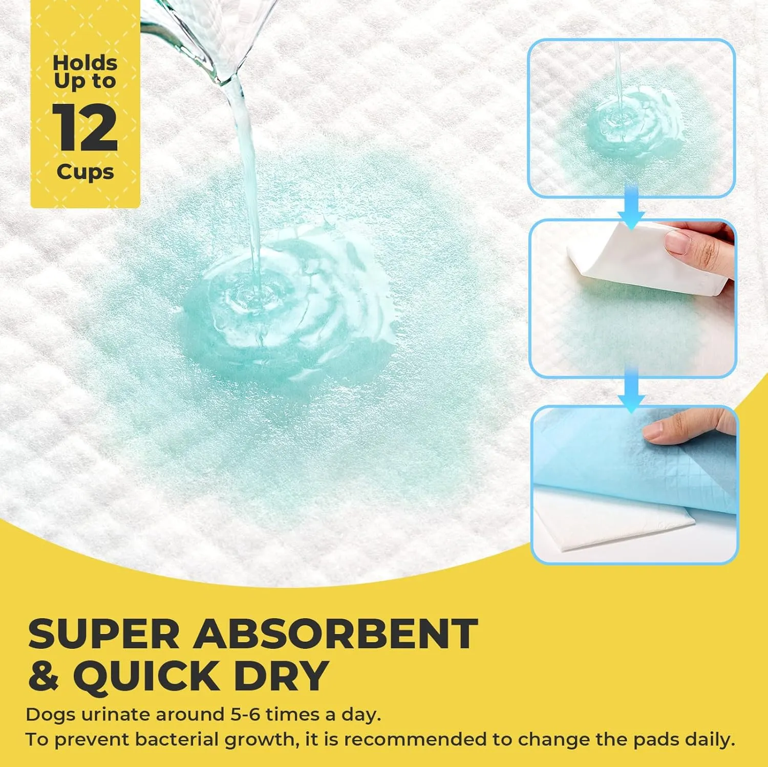 Dog Pee Pads: Super Absorbent & Leak-Proof Puppy Pads - Thicken Disposable Dog Training Pads Potty Pads for Dogs - Extra Large Pee Pads for Doggie Cats Rabbits Quick Dry 28''x34'' Pack of 100