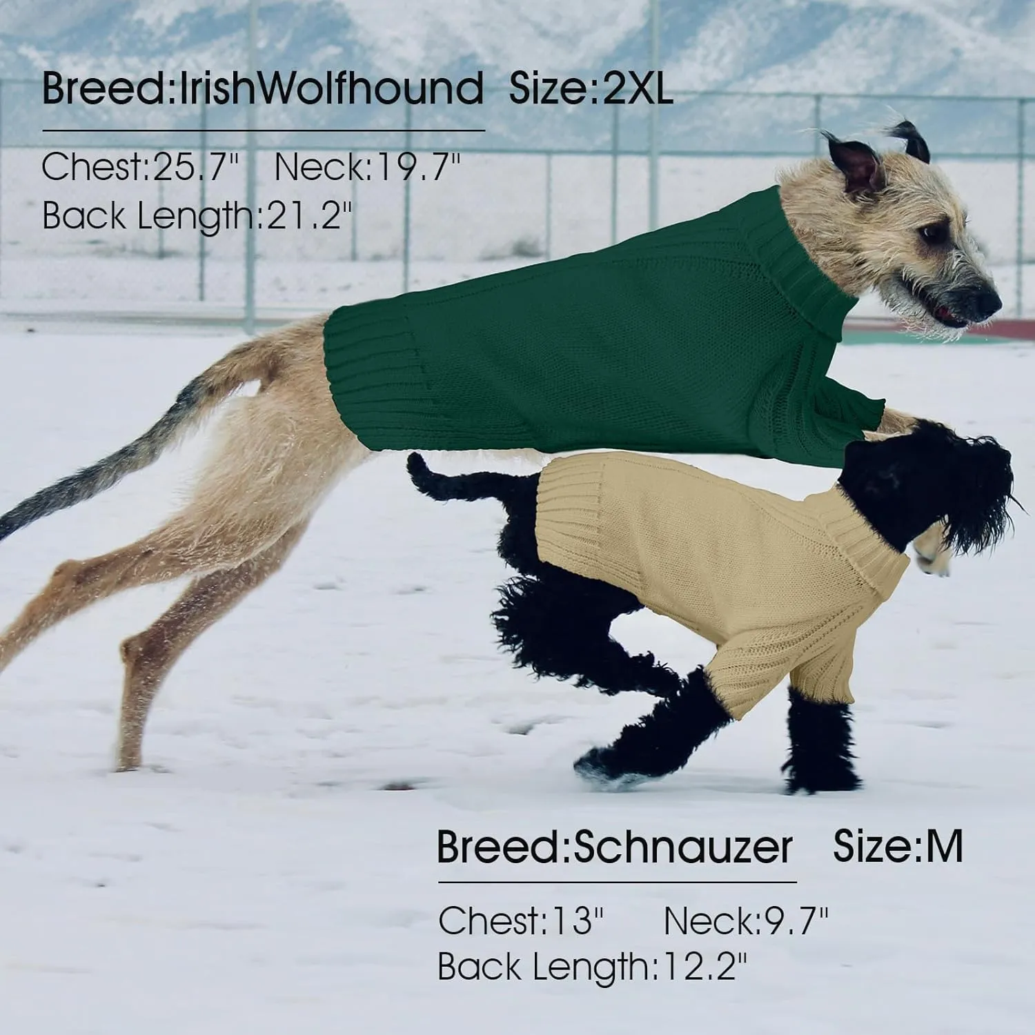 Dog Sweaters for Small Medium Large Dogs Girl, Classic Turtleneck Pet Sweater for Dogs, Thermal Doggy Winter Coat, Warm Dog Shirt Outfits, Double Knitting Collar for Outdoor Playing (S, Dark Green)