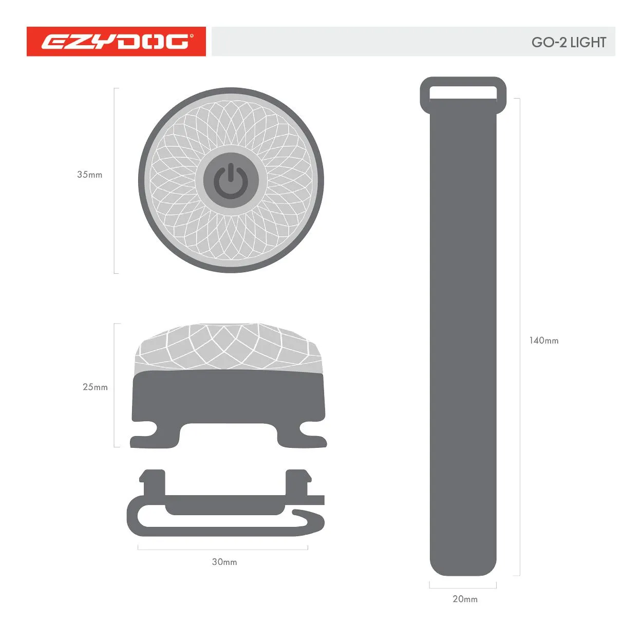 EzyDog Go-2 Dog Safety Light Red^^^