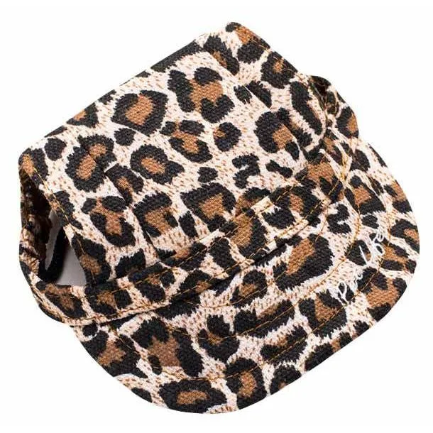 Fashionable Cheetah Dog Hat with UV Protection Extras