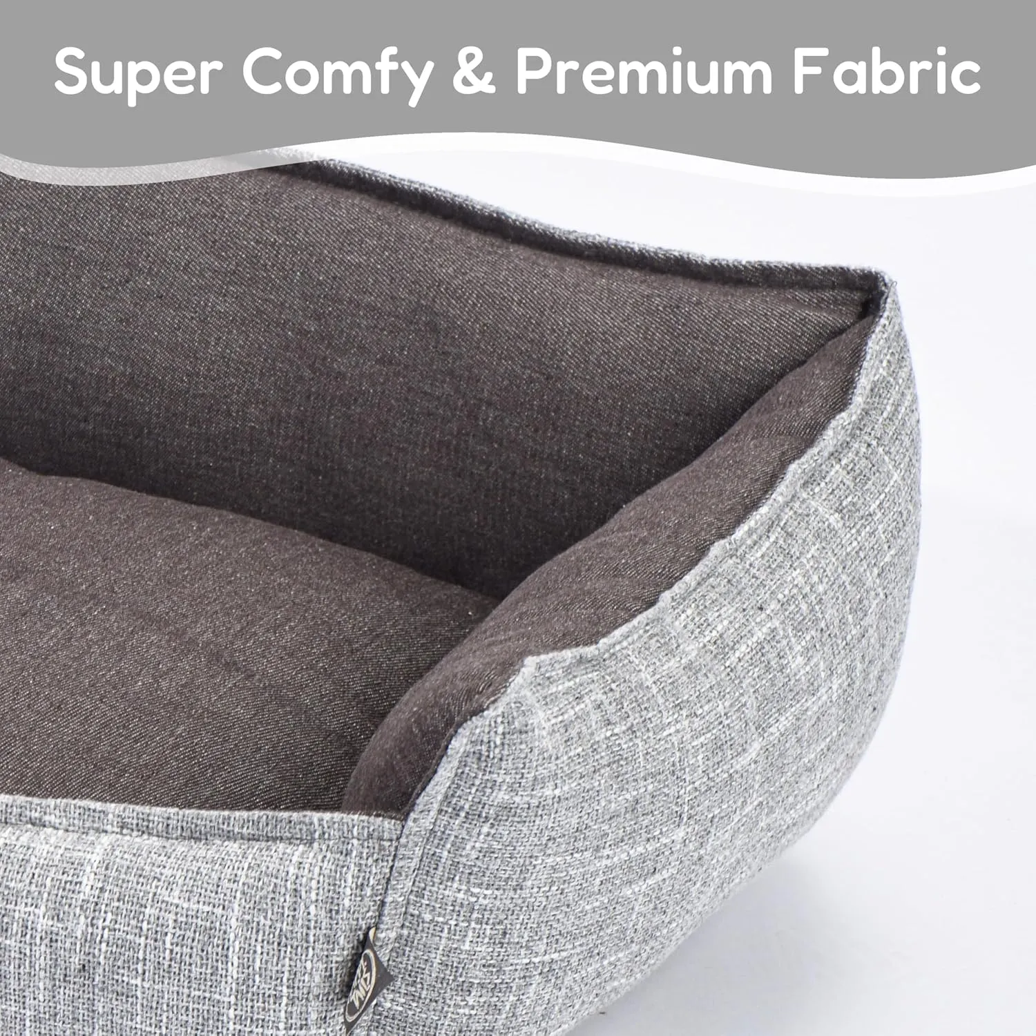 FluffyDream Small Dog Bed, Super Soft Pet Bed Furniture, Suitable for Dogs Up to 30lbs, 24'' x 20'', Grey