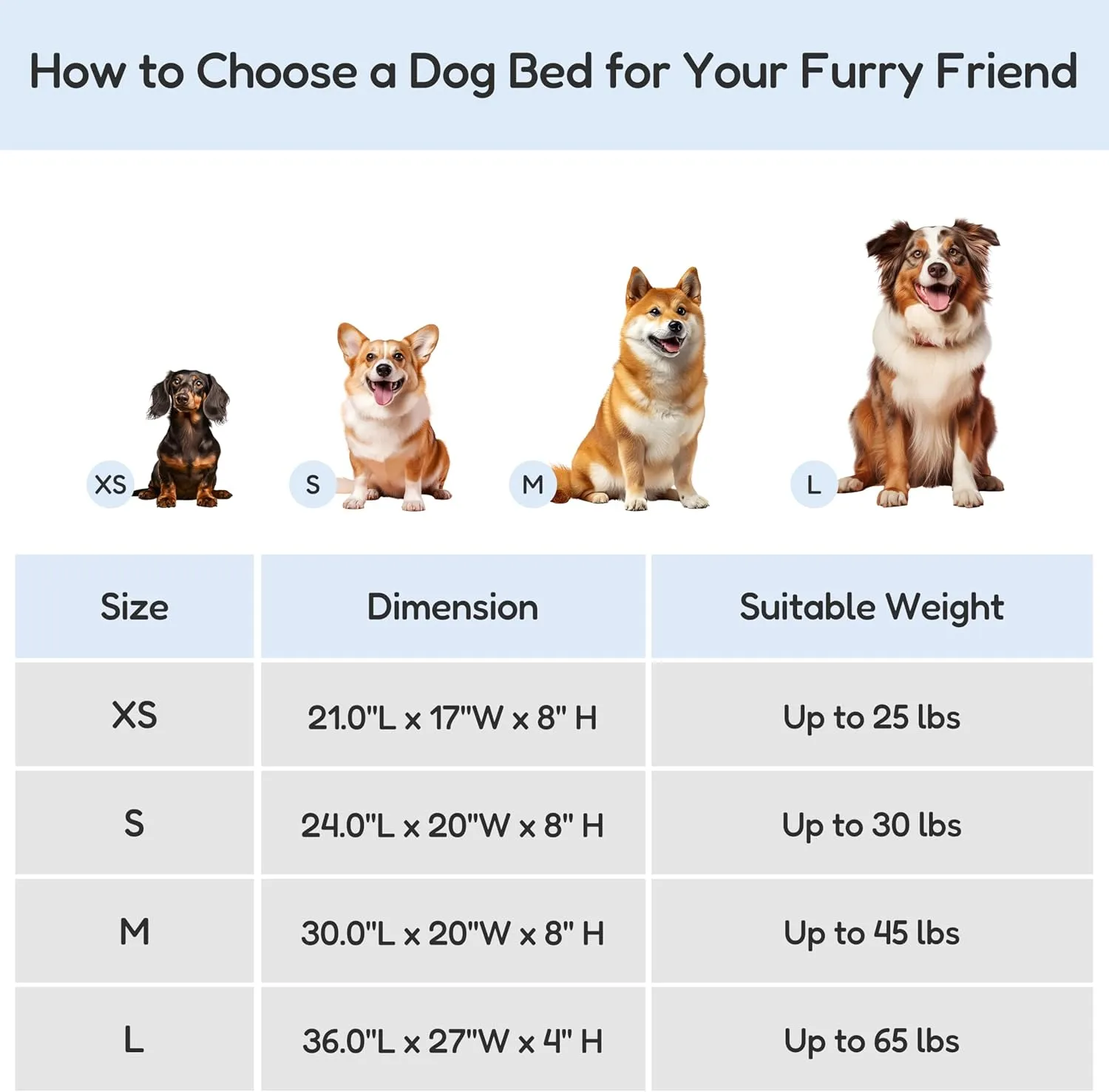 FluffyDream Small Dog Bed, Super Soft Pet Bed Furniture, Suitable for Dogs Up to 30lbs, 24'' x 20'', Grey
