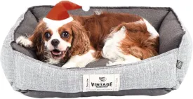 FluffyDream Small Dog Bed, Super Soft Pet Bed Furniture, Suitable for Dogs Up to 30lbs, 24'' x 20'', Grey