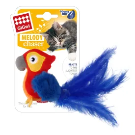 GiGwi Melody Chaser with Motion Activated Sound Chip for Cats (Red Parrot)