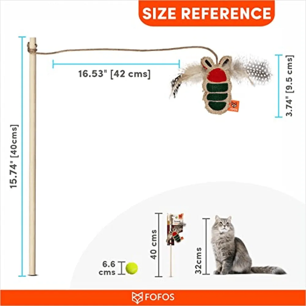 GiGwi Melody Chaser with Motion Activated Sound Chip Mouse and Fofos Scandi Beetle with Wooden Stick Toy  for Cats Combo