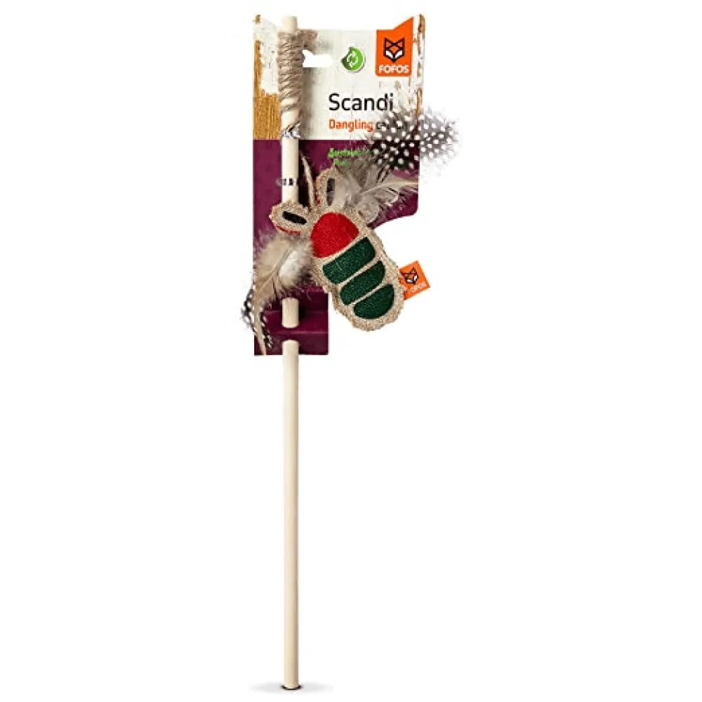 GiGwi Melody Chaser with Motion Activated Sound Chip Mouse and Fofos Scandi Beetle with Wooden Stick Toy  for Cats Combo