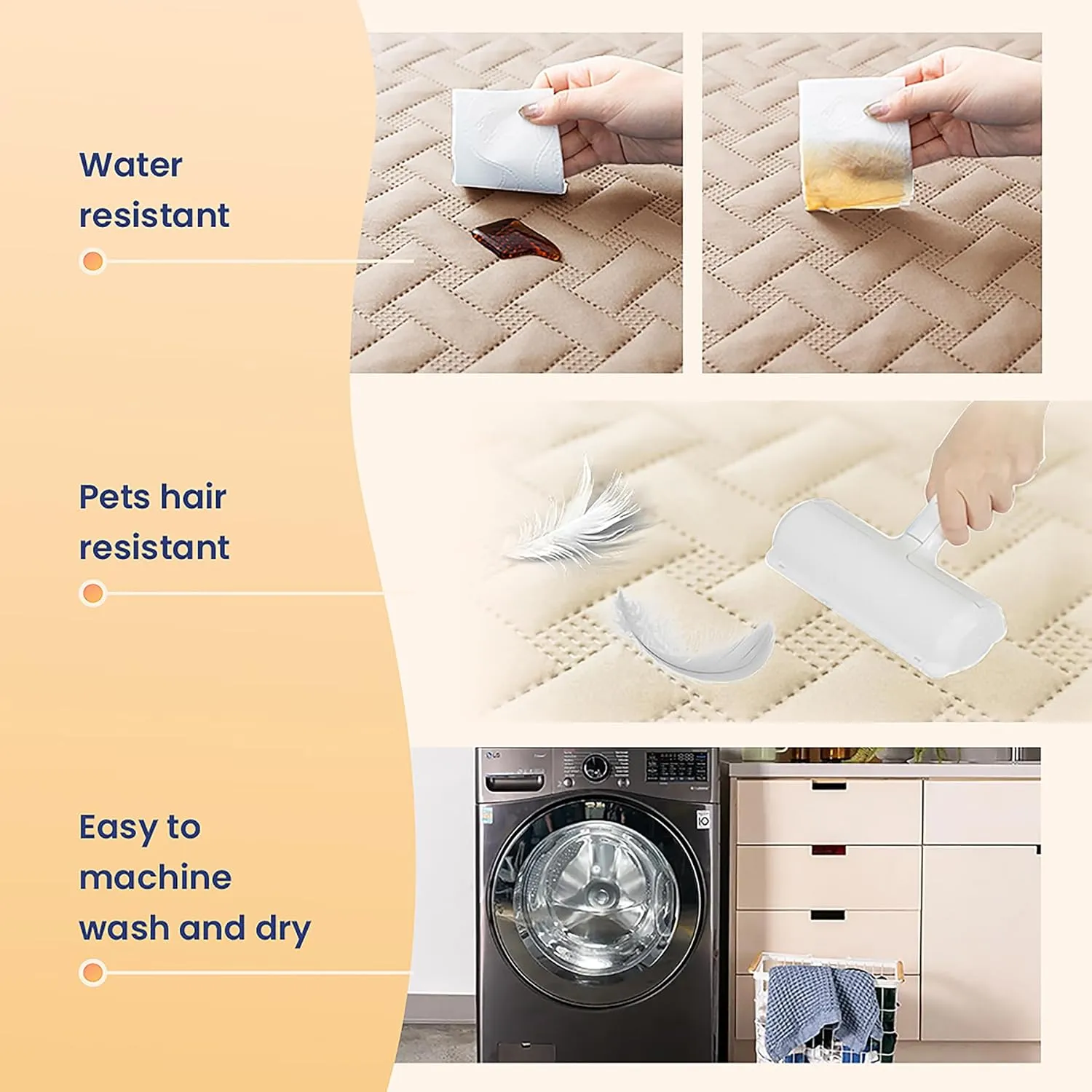 gogobunny 100% Double Sided Waterproof Dog Blanket Soft Pet Bed Cover Reversible Protect Furniture Couch Sofa Car for Puppy Cat Kids (Dark Beige/Light Beige, 82x120 Inch (Pack of 1))