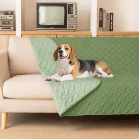 gogobunny 100% Double Sided Waterproof Dog Blanket Soft Pet Bed Cover Reversible Protect Furniture Couch Sofa Car for Puppy Cat Kids (Dark Green/Light Green, 82x120 Inch (Pack of 1))
