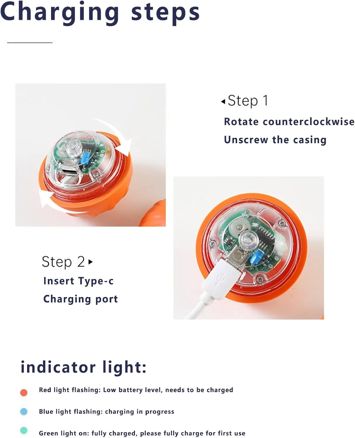 Interactive Dog Toys Dog Ball Tough Motion Activated Automatic Rolling Jumping Moving Ball Electronic Bouncer Toys for/Small/Medium/Large Dogs (Orange, 5.2cmx5.2cm)