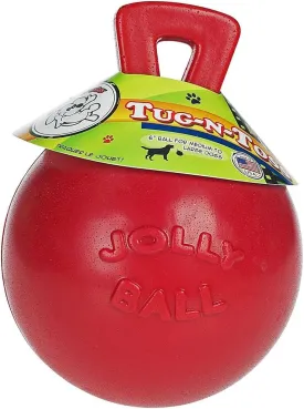 Jolly Pets Dog 6-Inch Tug-n-Toss, Red (406 RD),6 Inches/Medium