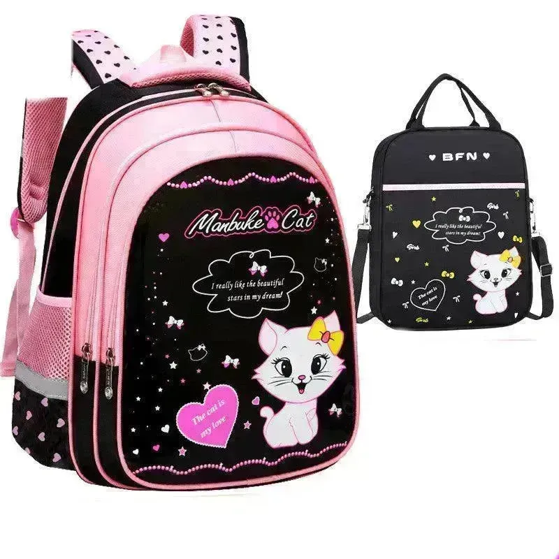 Kids School Cute Cat Print Backpack