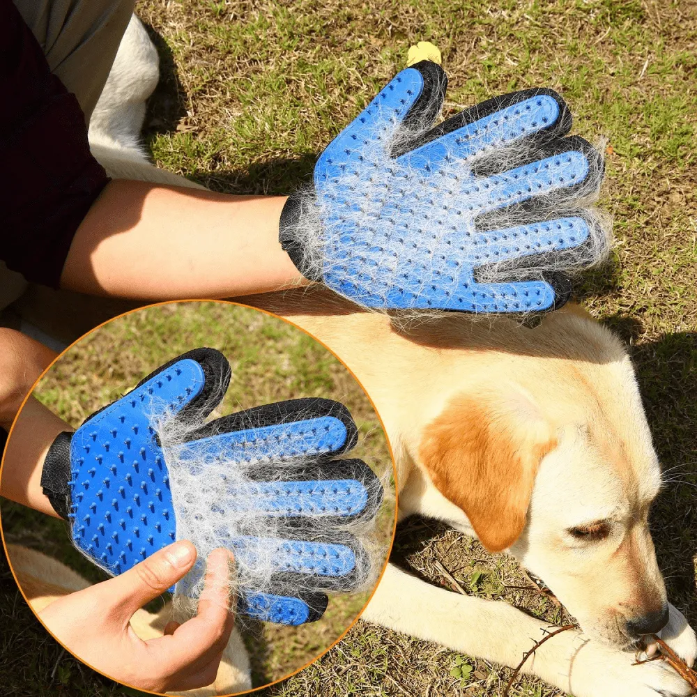 Kiki N Pooch True Touch Grooming Gloves for Dogs and Cats (Green)