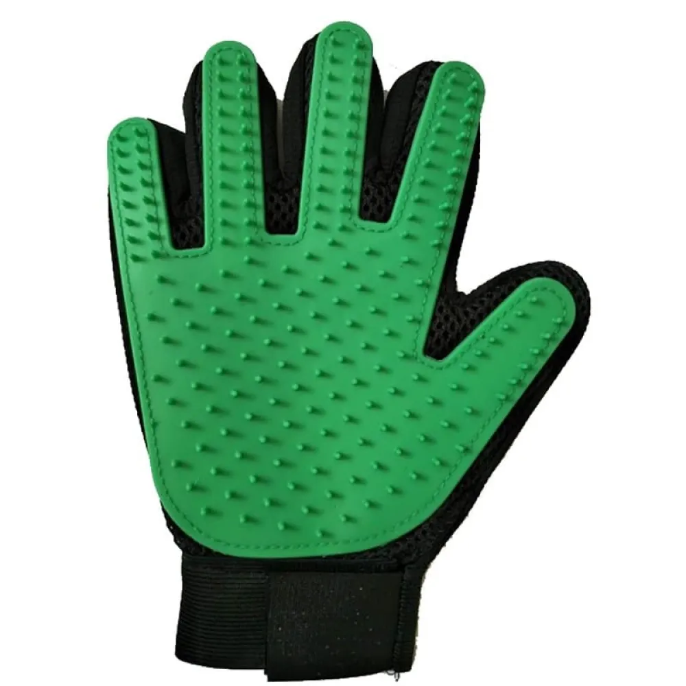 Kiki N Pooch True Touch Grooming Gloves for Dogs and Cats (Green)