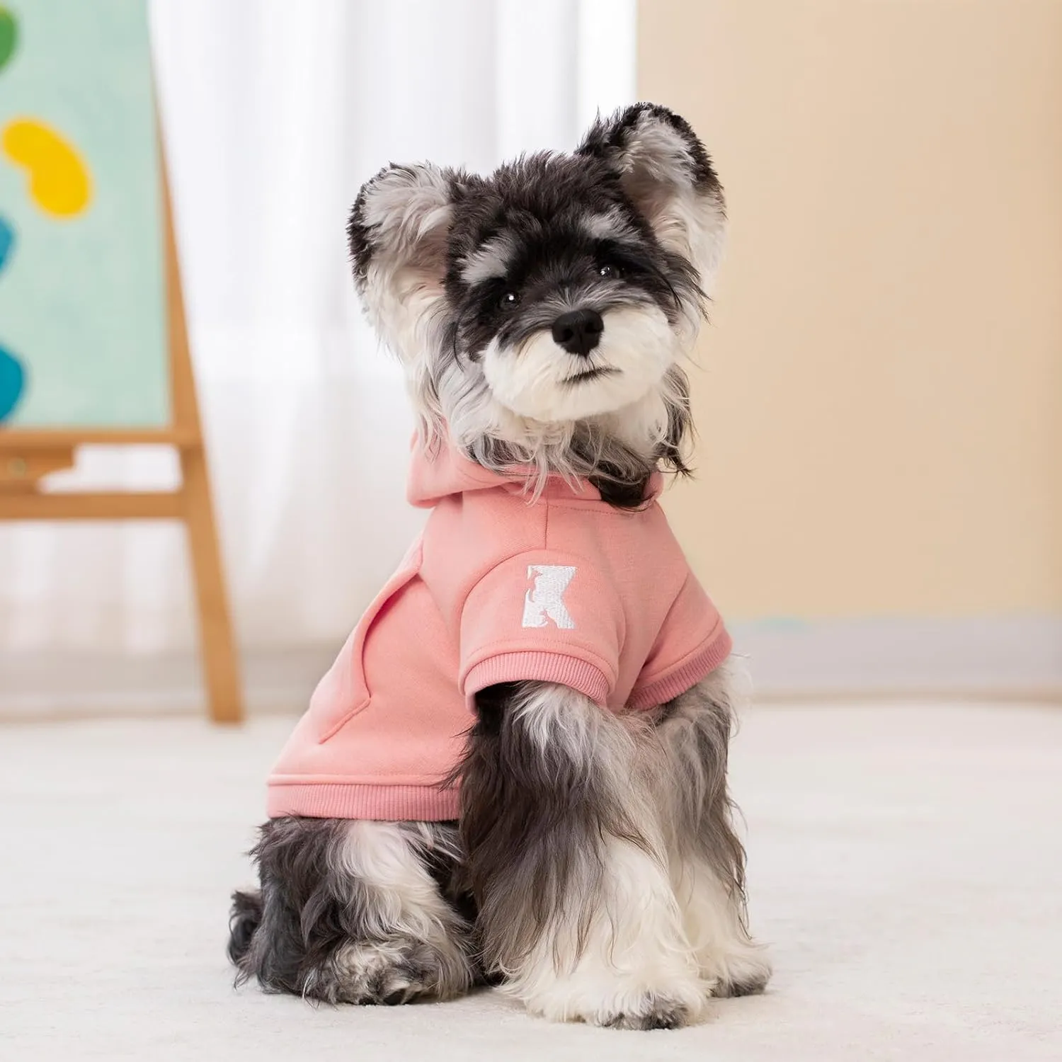 Koneseve Dog Hoodie - Fleece Warm Sweater with Pocket, Soft Clothes for Daily Wear, Basic Hooded Sweatshirts, Winter Coat Clothing, Comfort Tee Shirt Fit for All Breeds Pet - Pink - 5XL