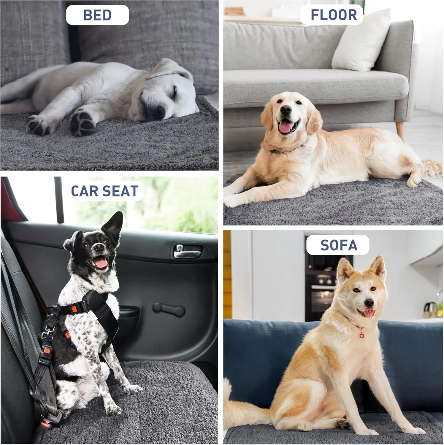 Kritter Planet Waterproof Dog Blanket, Reversible Pee Proof Couch Cover for Pets, Furniture Protector for Sofa Bed, Washable, Hair Resistant, Stain Proof