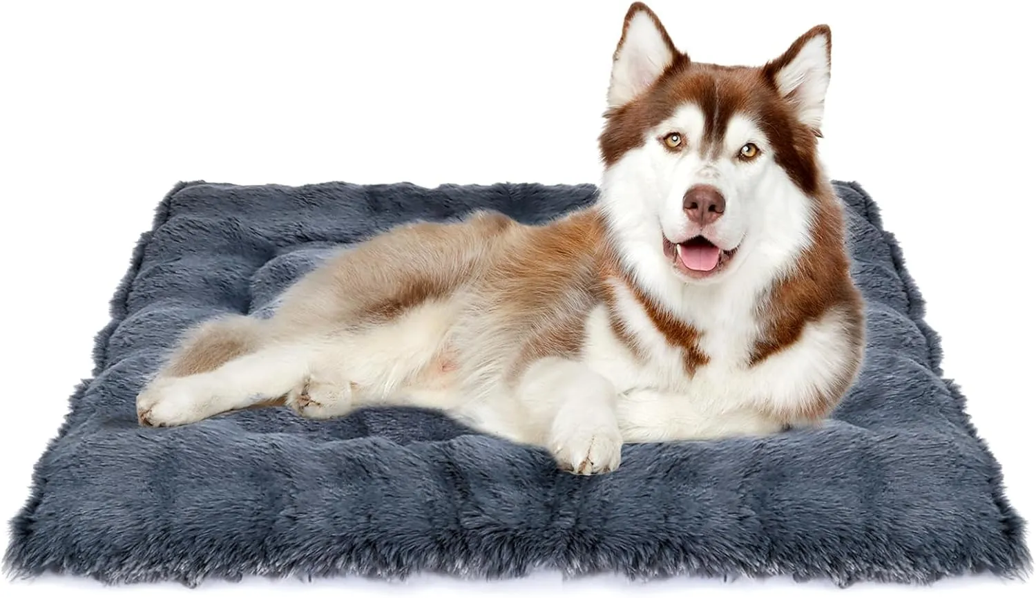 Large Dog Bed Crate Pad 35 inch,Washable Pet Crate Beds for Large Medium Small Size Dogs,Deluxe Plush Anti-Slip Dog Kennel Pad for Sleeping,Super Soft pet Bed,35"x22",Dark Grey