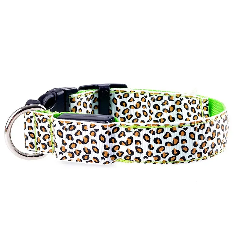 LED Nylon Dog Collar - Night Safety with Flashing Lights