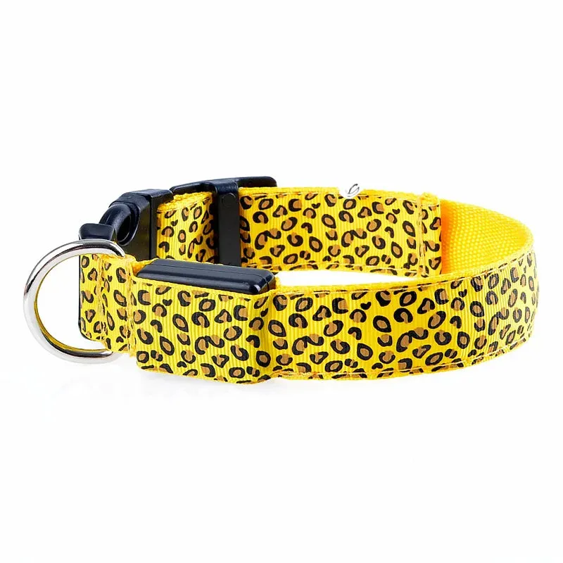 LED Nylon Dog Collar - Night Safety with Flashing Lights